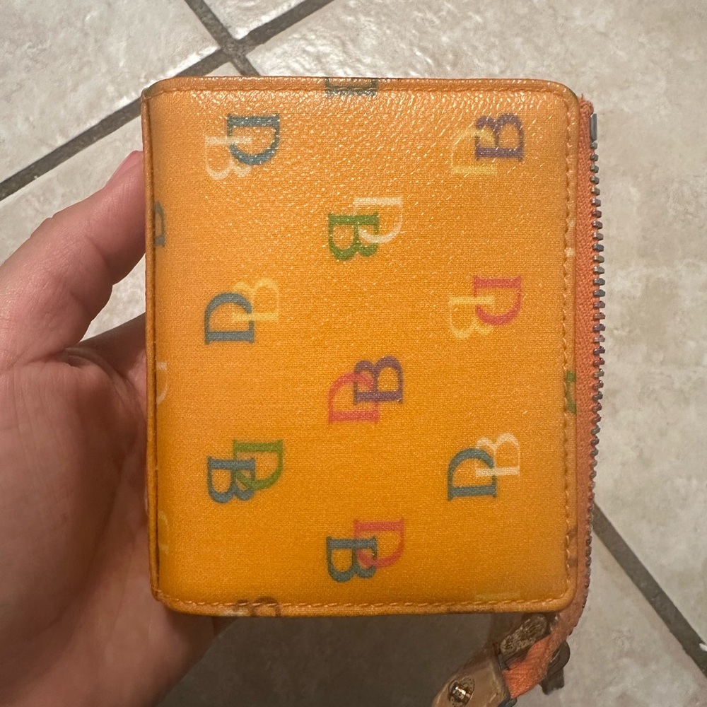 Dooney & Bourke Orange Multicolor Logo Wallet
